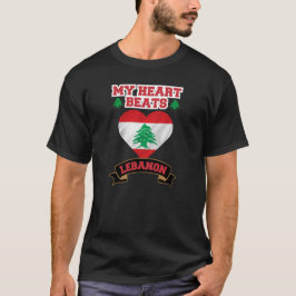 Libanon Hart Vlag Liefde Trots Steun Vrijheid T-shirt