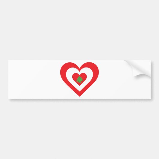 Libanon Heart Bumpersticker (Voorkant)