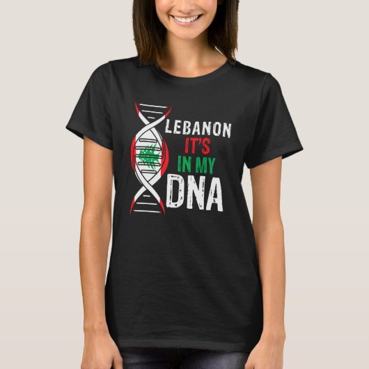 Libanon Het staat in mijn DNA trotse Libanese Liba T-shirt (Voorkant)