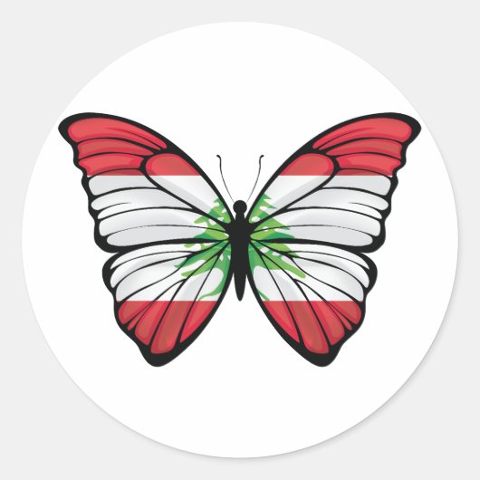 Libanon Hypolimnas vlinder Ronde Sticker (Voorkant)