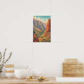 Libanon Illustratie Reis Kunst Vintage Poster (Keuken)