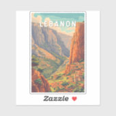 Libanon Illustratie Reis Kunst Vintage Sticker (Vel)