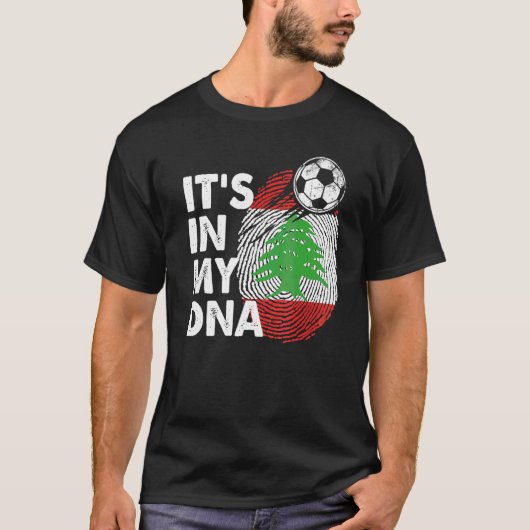 Libanon in mijn DNA Libanese vlag team Libanon T-shirt (Voorkant)