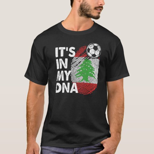 Libanon in mijn DNA Libanese vlag team Libanon T-shirt (Voorkant)