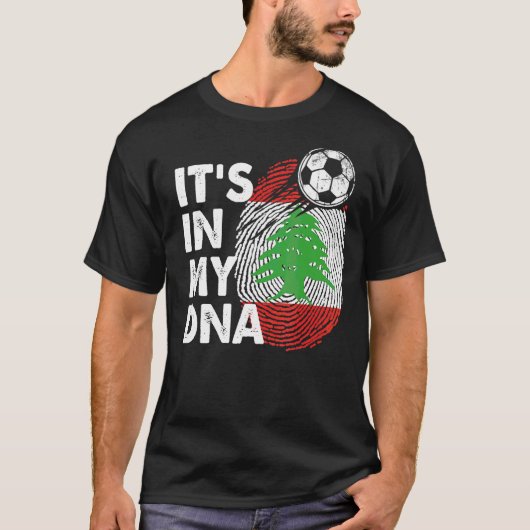 Libanon in mijn DNA Libanese vlag team Libanon T-shirt (Voorkant)