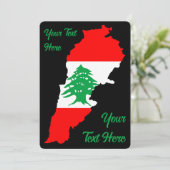 Libanon kaart met vlag (Staand voorkant)