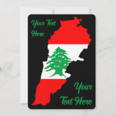Libanon kaart met vlag (Voorkant)