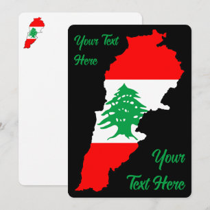Libanon kaart met vlag
