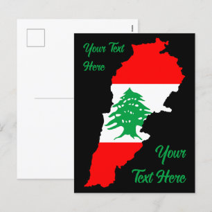 Libanon kaart met vlag