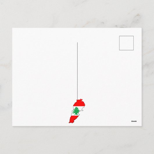 Libanon kaart met vlag (Achterkant)