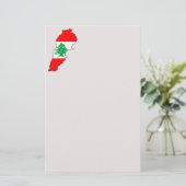 Libanon kaart met vlag (Staand voorkant)