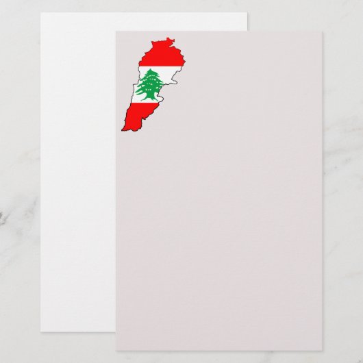 Libanon kaart met vlag (Voorkant / Achterkant)