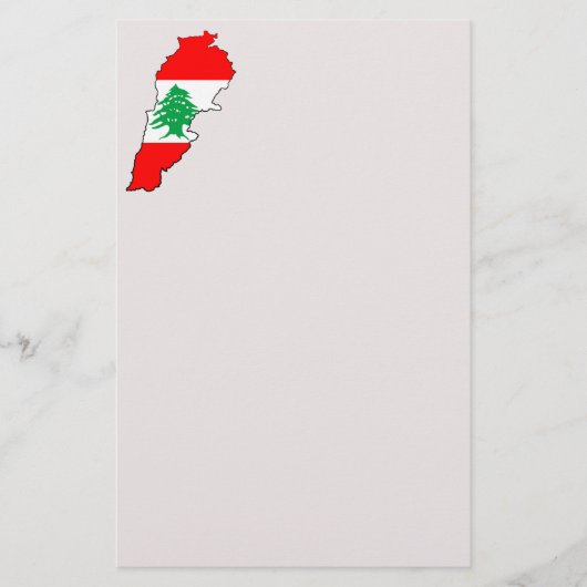 Libanon kaart met vlag (Voorkant)