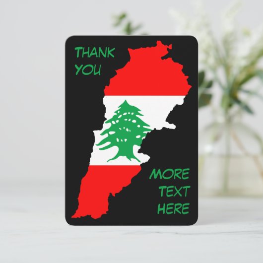 Libanon kaart met vlag (Staand voorkant)