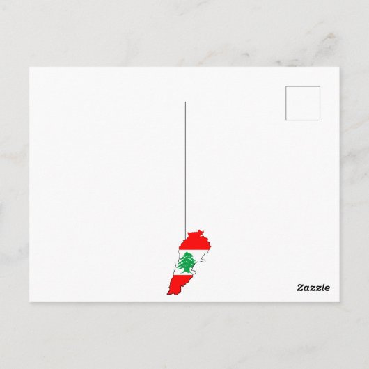 Libanon kaart met vlag (Achterkant)