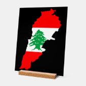 Libanon kaart met vlag acryl bord (Hoek)