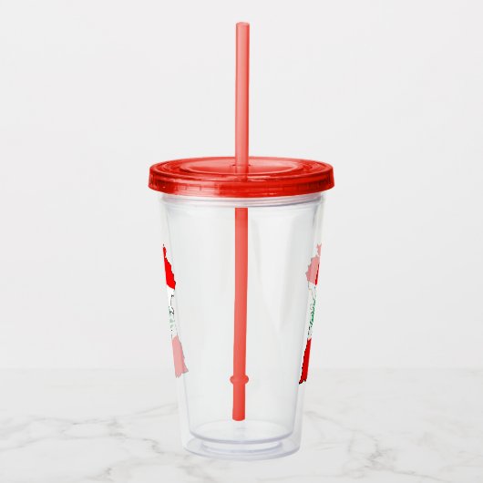 Libanon kaart met vlag acryl drinkbeker (Rechts)