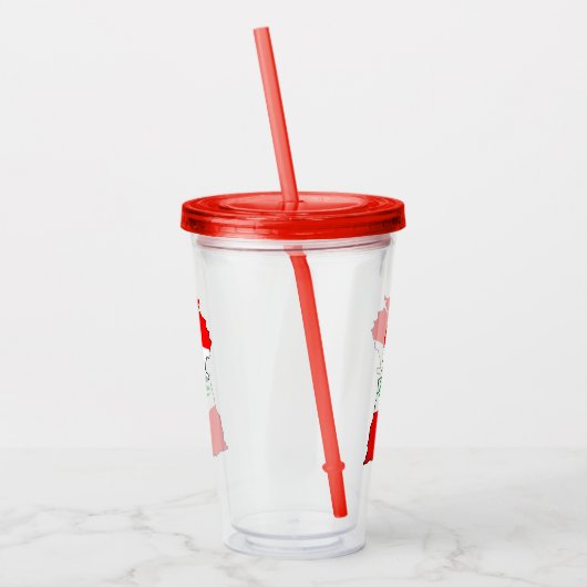 Libanon kaart met vlag acryl drinkbeker (Links)