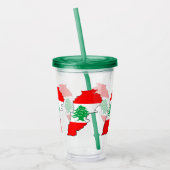 Libanon kaart met vlag acryl drinkbeker (Links)