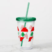Libanon kaart met vlag acryl drinkbeker (Achterkant)