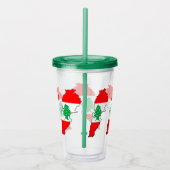 Libanon kaart met vlag acryl drinkbeker (Rechts)
