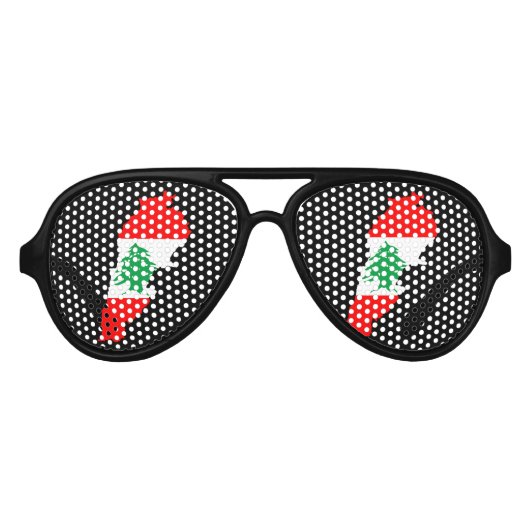 Libanon kaart met vlag aviator zonnebril (Voorkant)