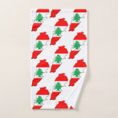 Libanon kaart met vlag bad handdoek (Handdoek)