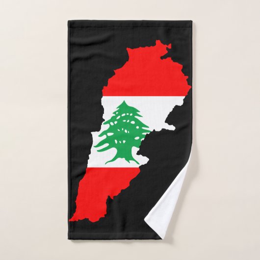 Libanon kaart met vlag bad handdoek (Handdoek)