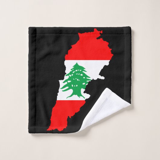 Libanon kaart met vlag bad handdoek (Wasdoekje)