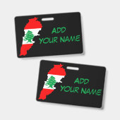 Libanon Kaart met Vlag Badge (Voor- en achterkant)