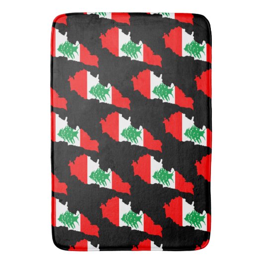 Libanon kaart met vlag badmat (Voorkant Verticaal)