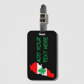 Libanon kaart met vlag bagagelabel (Voorkant (verticaal))