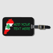 Libanon kaart met vlag bagagelabel (Voorkant (horizontaal))
