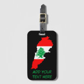 Libanon kaart met vlag bagagelabel (Voorkant (verticaal))