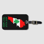 Libanon kaart met vlag bagagelabel (Voorkant (horizontaal))