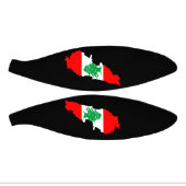 Libanon kaart met vlag basketbal (Panelen)