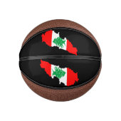 Libanon kaart met vlag basketbal (Voorkant)