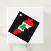 Libanon kaart met vlag bedankjes labels (In situ)