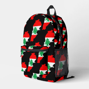 Libanon kaart met vlag bedrukte rugzak