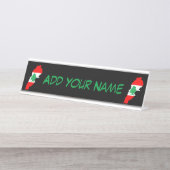 Libanon kaart met vlag bureau naambordje (Voorkant)