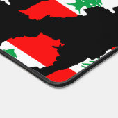 Libanon kaart met vlag bureaumat (Hoek)