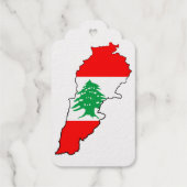 Libanon Kaart met Vlag Cadeaulabels (Achterkant)