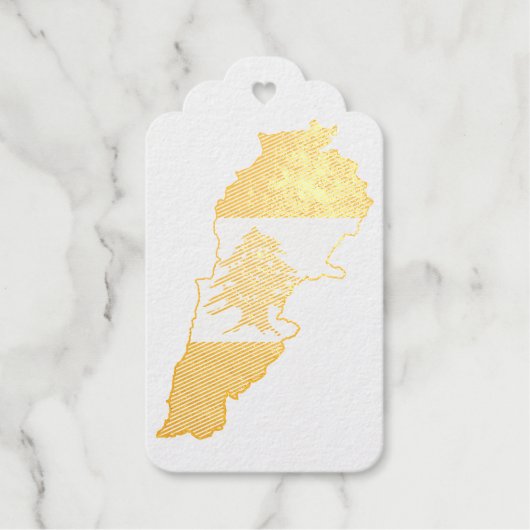Libanon Kaart met Vlag Cadeaulabels (Voorkant)