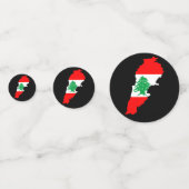 Libanon kaart met vlag confetti (Achterkanten)