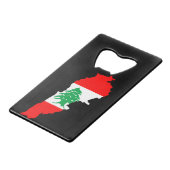 Libanon kaart met vlag creditkaart flessenopener (Achterkant Gekanteld)