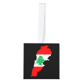 Libanon kaart met vlag decoratie (Voorkant)