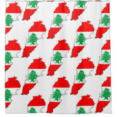 Libanon kaart met vlag douchegordijn (Voorkant)