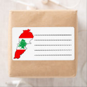 Libanon kaart met vlag etiket (Insitu)