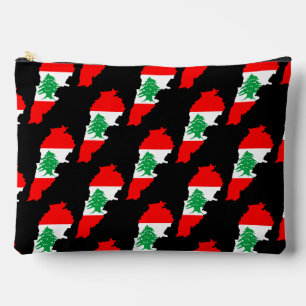 Libanon kaart met vlag etui