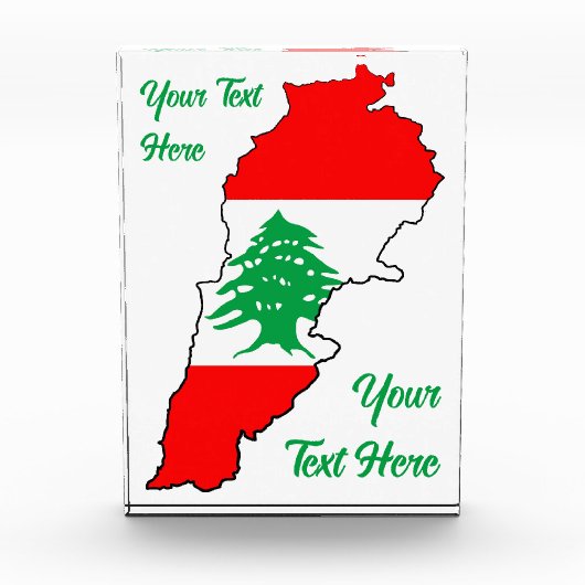 Libanon kaart met vlag fotoblokken (Voorkant)